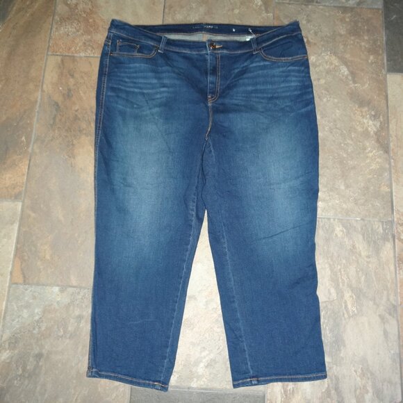 CHICOS 3.5 18 PLATINUM Jeans Womens Blue Denim Crop 95 Cotton - Picture 2 of 14